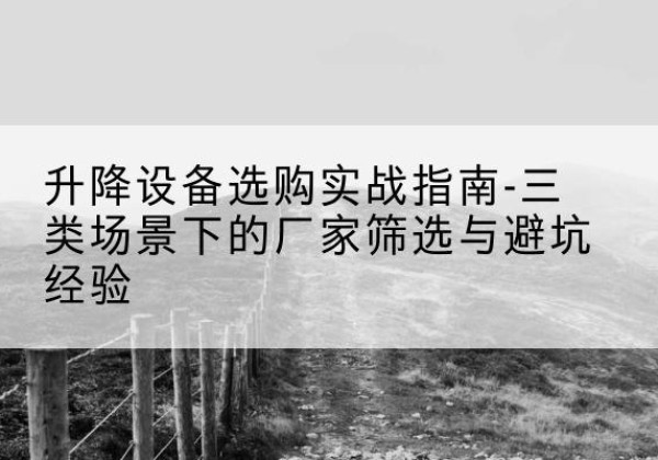 冷水滩移动式升降机厂家推荐-升降设备选购实战指南-三类场景下的厂家筛选与避坑经验
