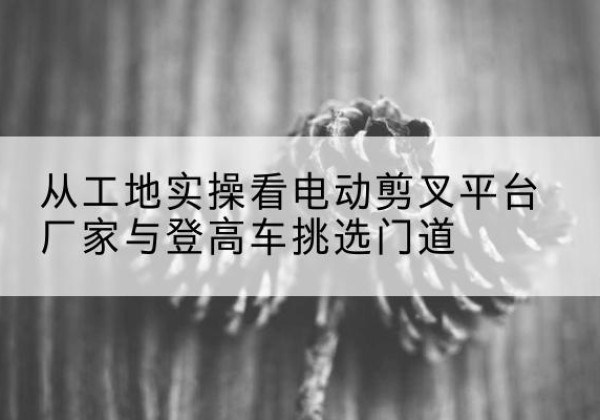 冷水滩电动剪叉升降平台厂家-从工地实操看电动剪叉平台厂家与登高车挑选门道